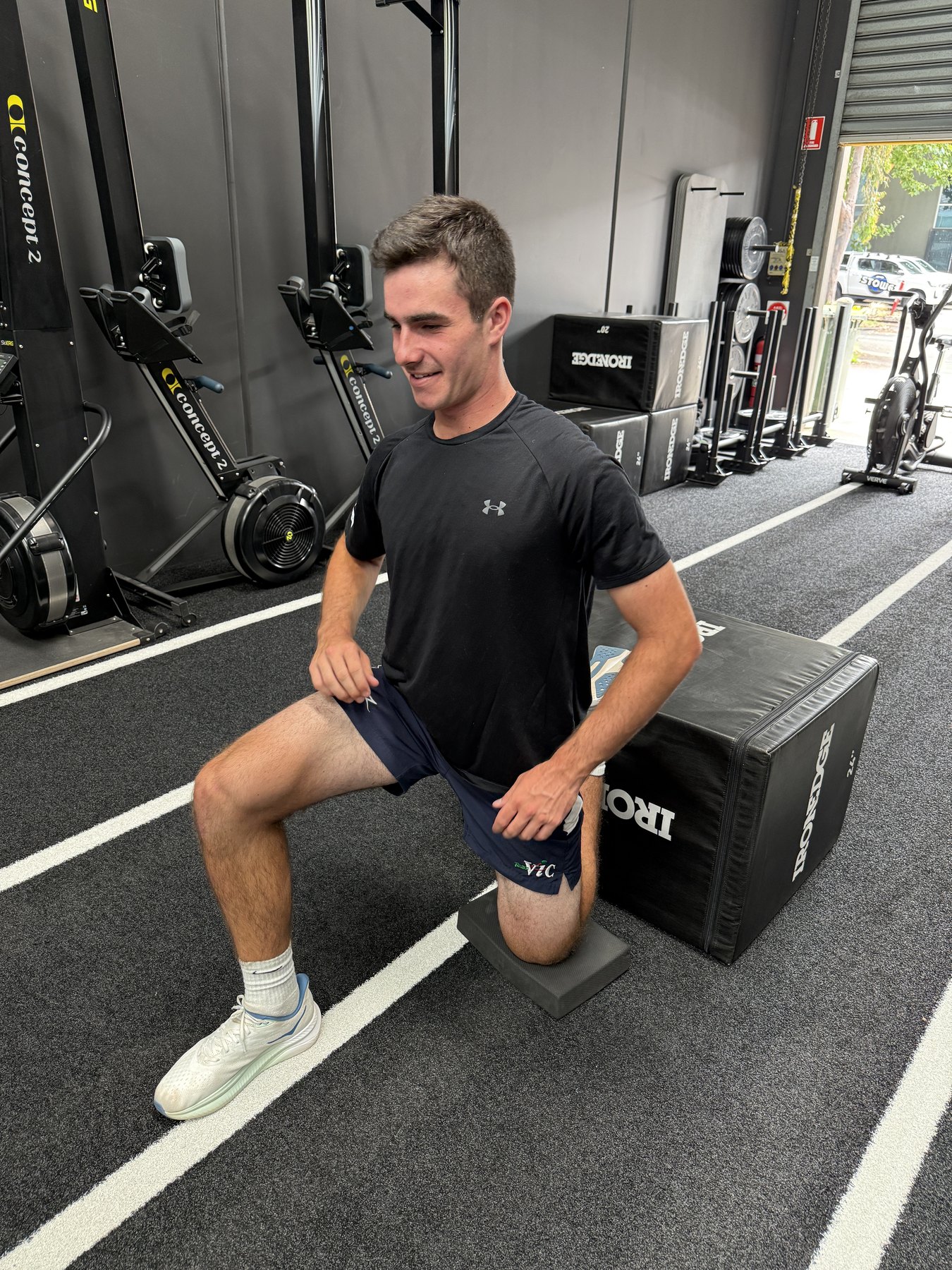Hamish completing movement preparation at Fit To Play